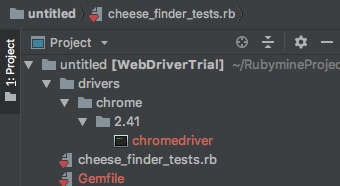 WebDriverTrial RubymineProjects untitled cheese finder tests rb WebDriverTrial